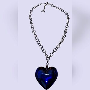Blue heart vintage necklace